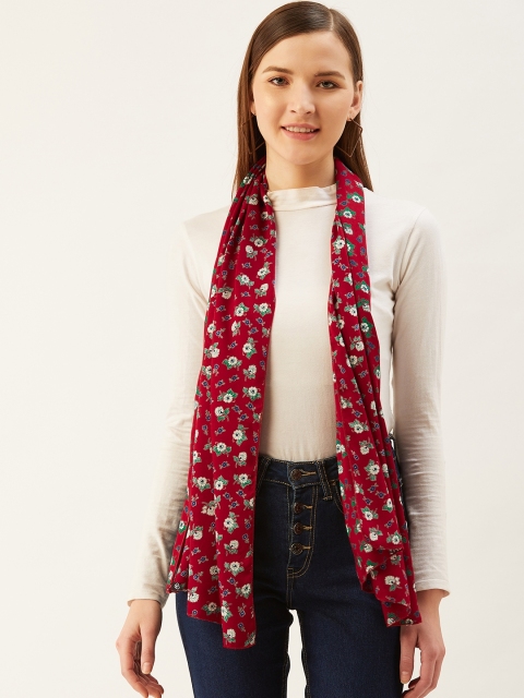 

Trend Arrest Women Red & Off-White Floral Print Scarf