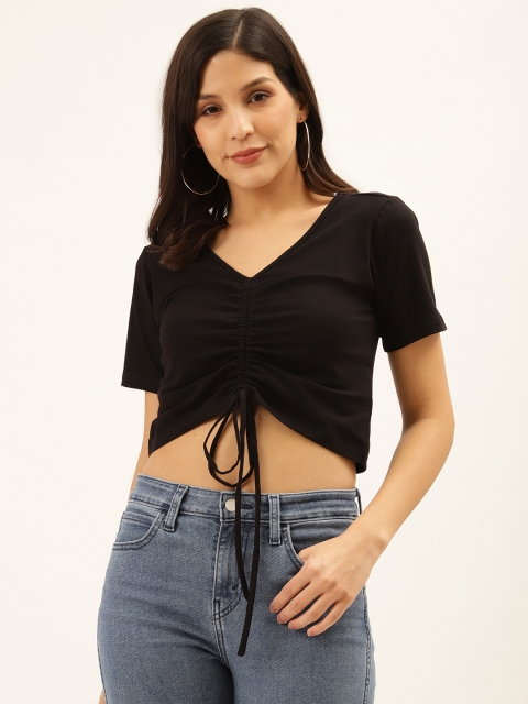 

Trend Arrest Women Black Solid Cropped Top