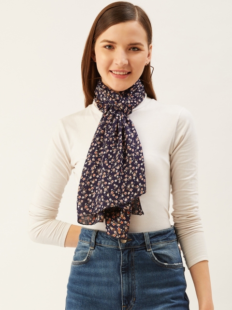 

Trend Arrest Women Navy Blue & Orange Ditsy Floral Print Scarf