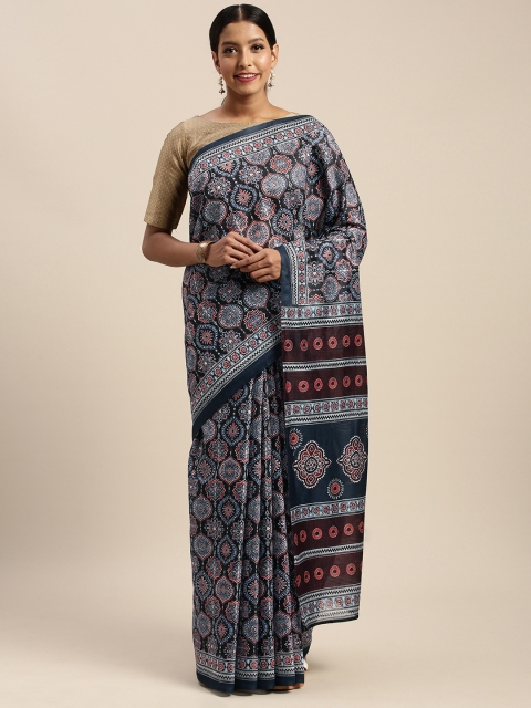 

Mirchi Fashion Black & Brown Pure Cotton Printed Saree