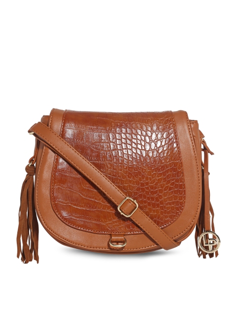 

Lino Perros Tan Brown Croc Textured Sling Bag