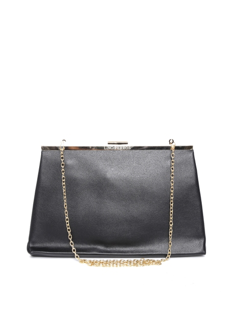 

Lino Perros Black Clutch with Chain Strap