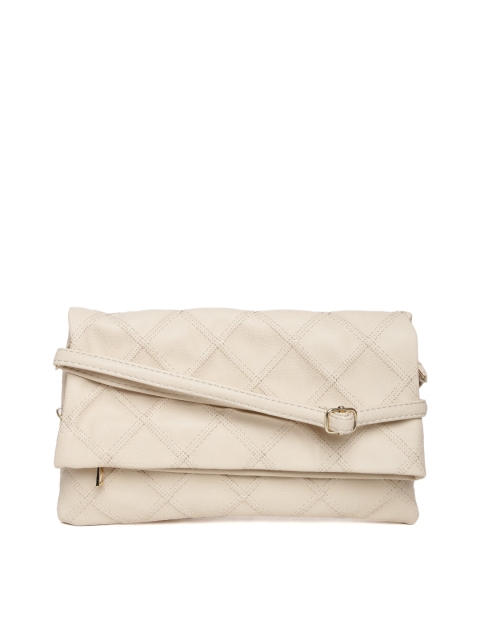 

Lino Perros Beige Quilted Foldover Clutch