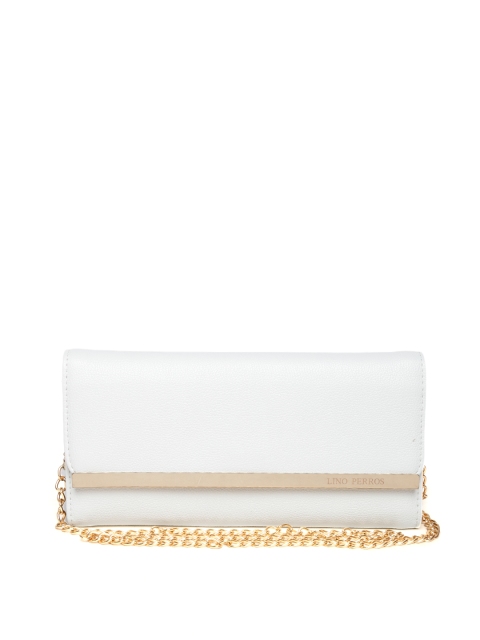 

Lino Perros Off-White Textured Clutch with Chain Strap