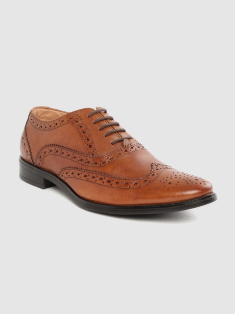 

CLOG LONDON Men Tan Brown Leather Formal Brogues