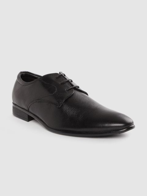 

CLOG LONDON Men Solid Black Leather Formal Derbys