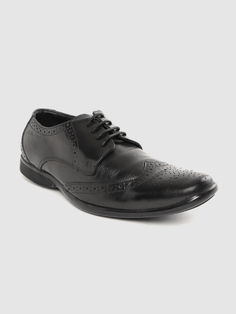 

CLOG LONDON Men Black Leather Perforated Formal Full Brogues