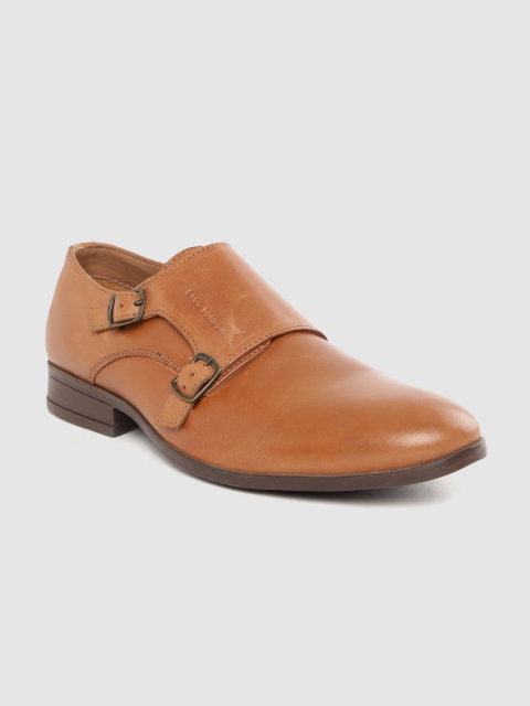 

CLOG LONDON Men Tan Brown Leather Solid Monks