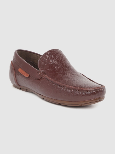 

CLOG LONDON Men Burgundy Leather Solid Loafers