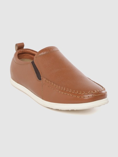 

CLOG LONDON Men Tan Brown Leather Solid Slip-On Sneakers