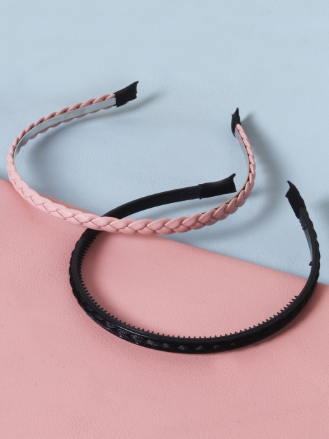 

Ayesha Black & Pink Set of 2 Hair Band, Multi