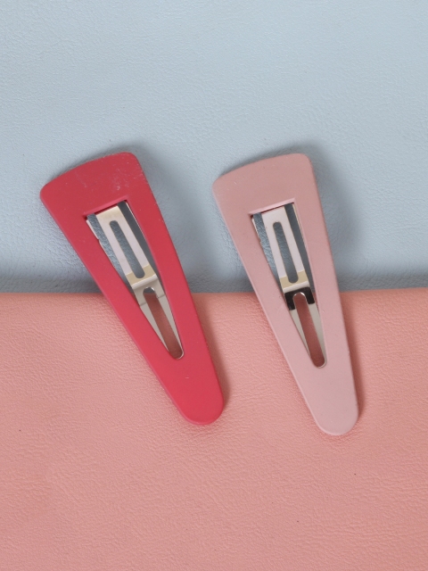 

Ayesha Women Set of 2 Pink & Red Tic Tac Hair Clip