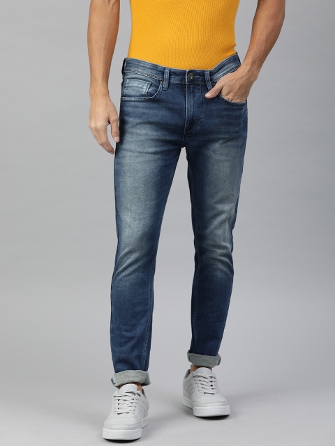 

BEAT LONDON by PEPE JEANS Men Navy Blue Washed Stretchable Jeans