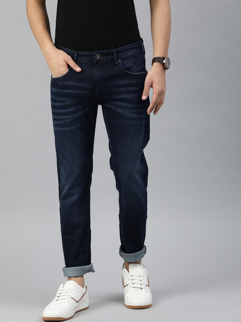 

BEAT LONDON by PEPE JEANS Men Navy Blue Slim Fit Low-Rise Clean Look Stretchable Jeans