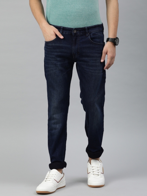 

BEAT LONDON by PEPE JEANS Men Navy Vapour Slim Fit Mid-Rise Clean Look Stretchable Jeans, Navy blue