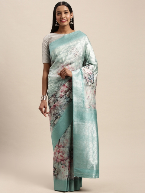 

PACHE Teal Blue Art Silk Woven Design Banarasi Saree