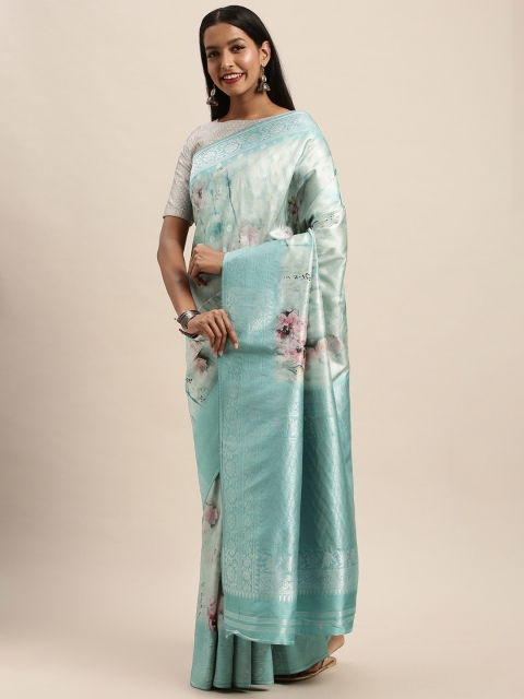 

PACHE Turquoise Blue Art Silk Woven Design Banarasi Saree