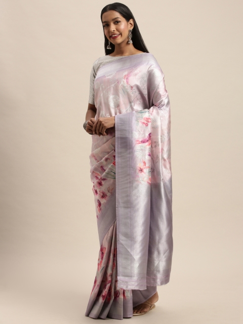 

PACHE Lavender & Pink Art Silk Woven Design Banarasi Saree