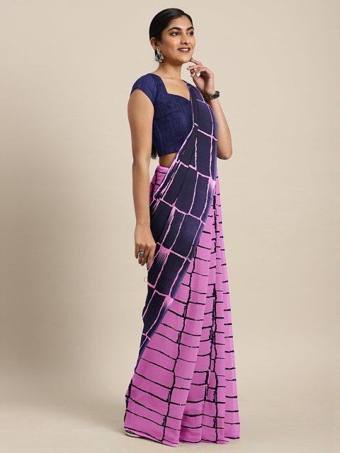 

KALINI Pink Printed Poly Georgette Saree