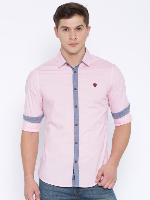 

Being Human Clothing Pink Slim Casual Shirt