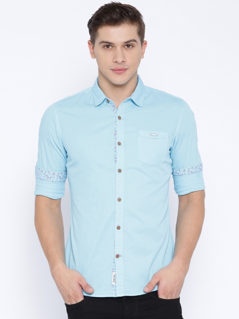 

Being Human Clothing Blue Slim Casual Shirt