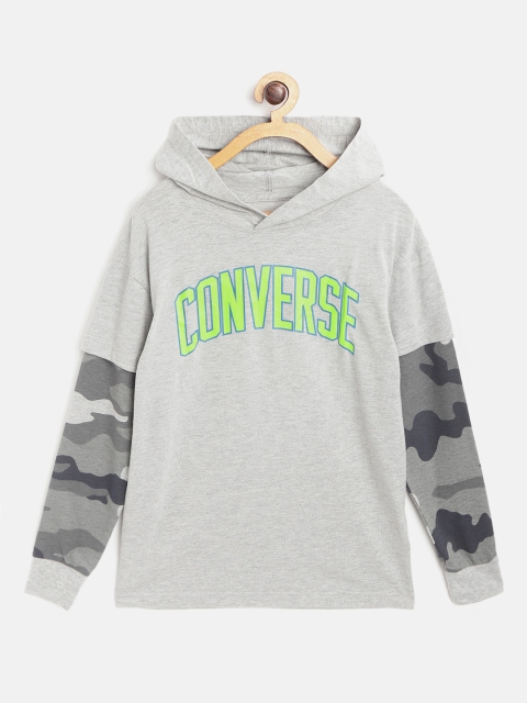 

Converse Boys Grey Melange Printed Hood T-shirt