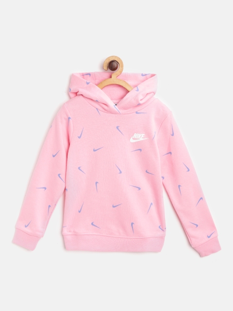 

Nike Girls Pink Printed NKG NIKE GIRLS SWOOSHFETTI PO Sweatshirt