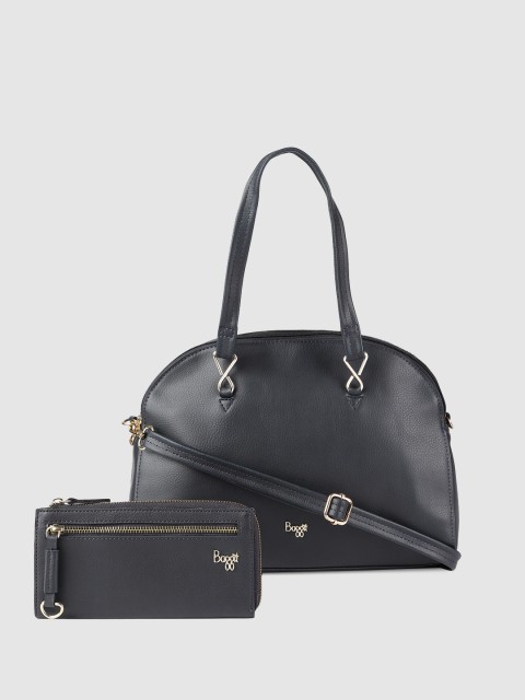 

Baggit Navy Blue Textured Shoulder Bag with Pouch