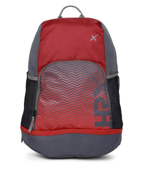 

HRX by Hrithik Roshan Unisex Red & Grey Printed Backpack