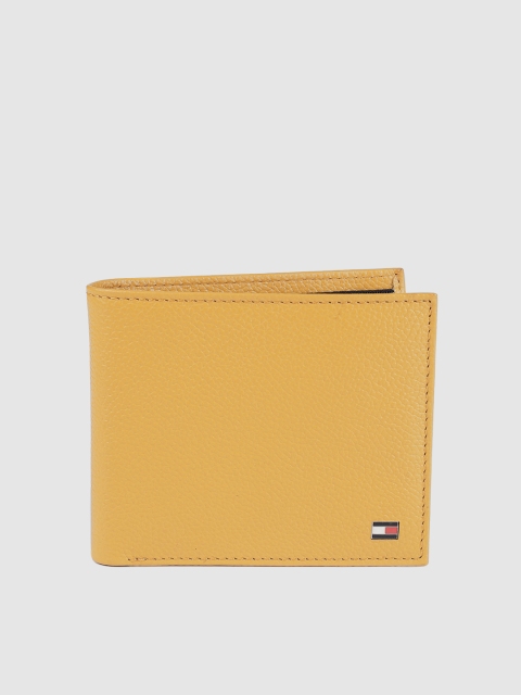 

Tommy Hilfiger Men Mustard Yellow Solid Leather Two Fold Wallet