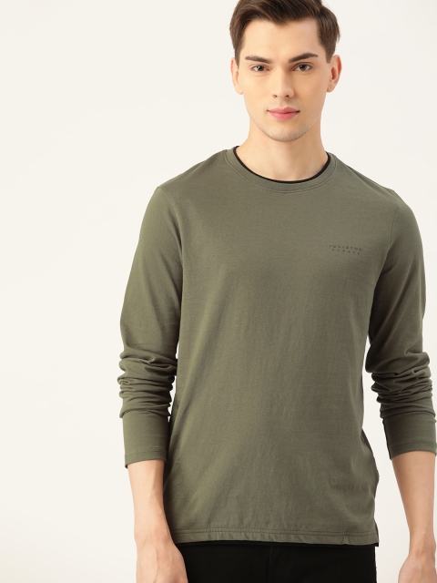 

Invictus Indoor Men Olive Green Pure Cotton Solid T-shirt