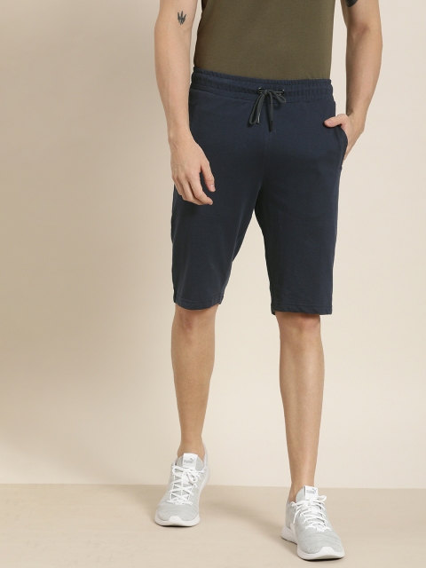 

INVICTUS Men Navy Blue Solid Regular Fit Knit Shorts