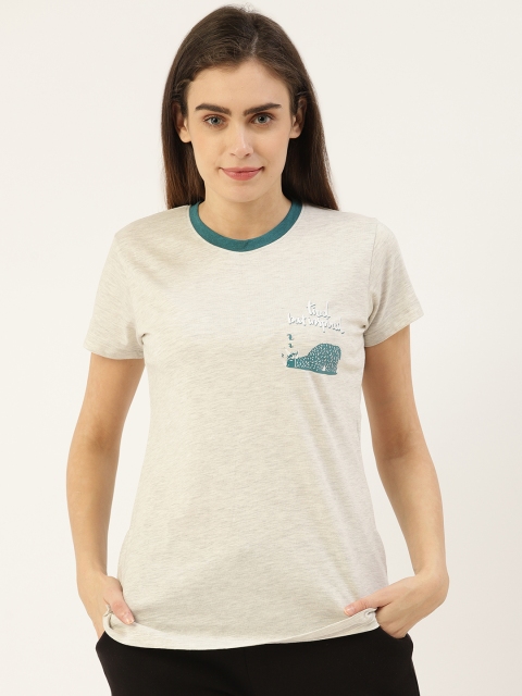 

Sweet Dreams Grey Melange Solid Round Neck T-shirt