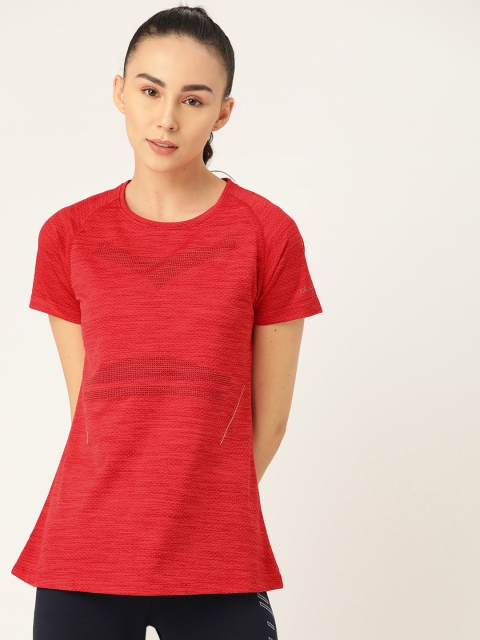 

Sweet Dreams Women Red Self Design Round Neck Training T-shirt