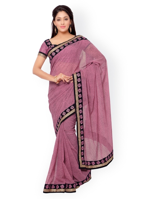 

Indian Women Mauve Georgette Embellished Saree