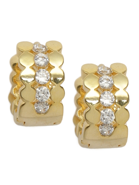 

Zaveri Pearls Gold-Toned Cubic Zirconia Studded Circular Hoop Earrings