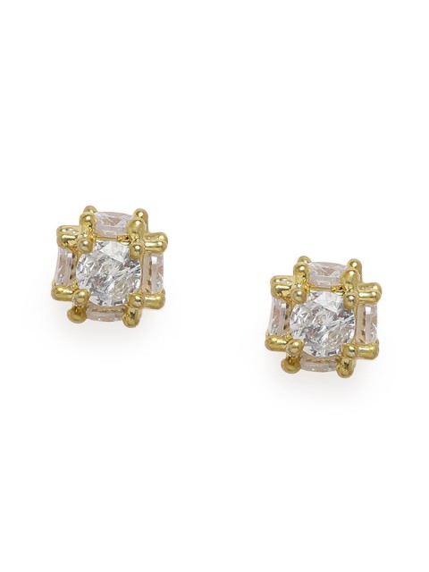 

Zaveri Pearls Gold-Plated Cubic Zirconia Studded Contemporary Studs