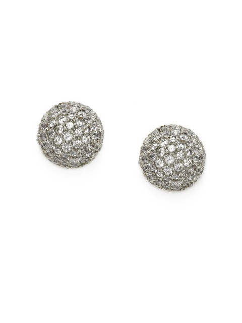 

Zaveri Pearls Silver-Plated Cubic Zirconia Studded Circular Studs