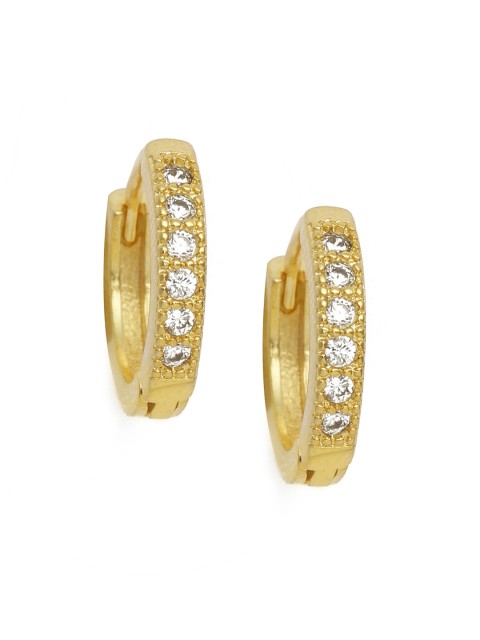 

Zaveri Pearls Gold-Plated CZ Studded Circular Hoop Earrings