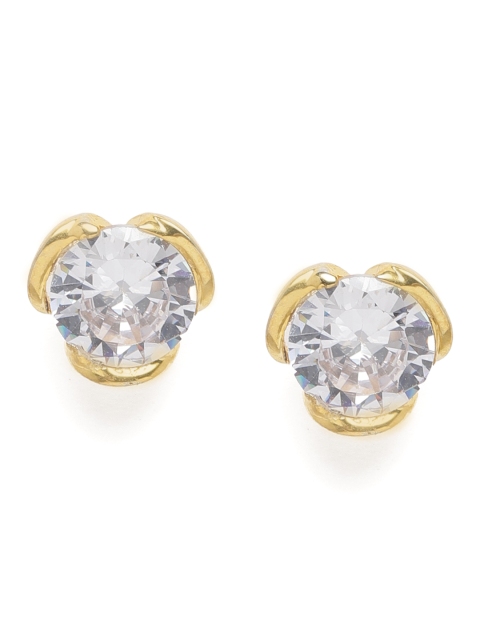 

Zaveri Pearls Gold-Plated Cubic Zirconia Studded Floral Studs