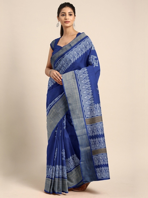

KALINI Blue Printed Saree