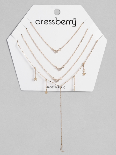 

DressBerry Gold-Toned Multi-Layered Necklace