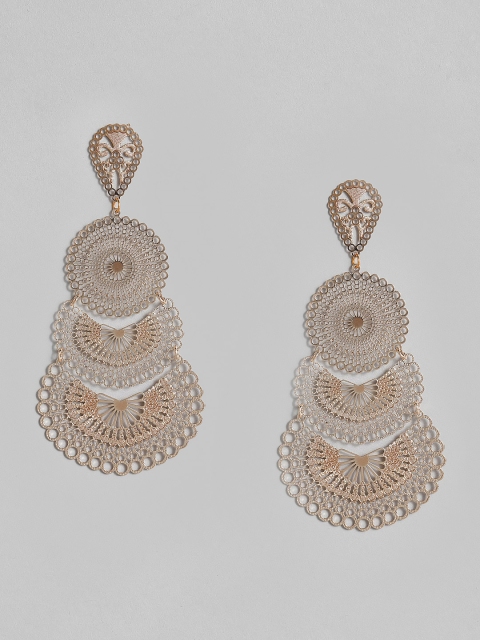 

Anouk Rose Gold-Plated Filigree Circular Drop Earrings