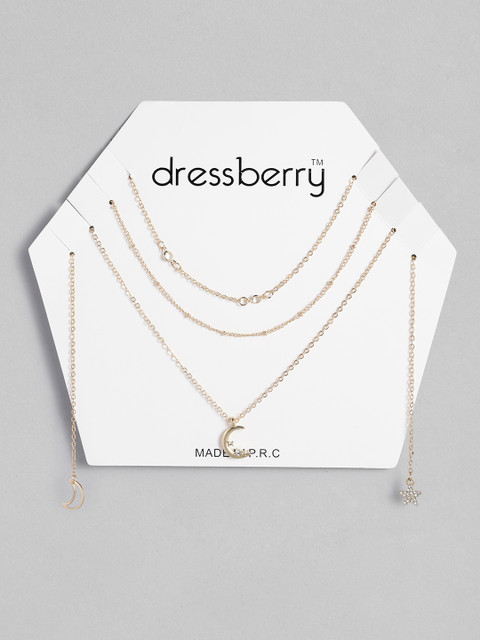 

DressBerry Gold-Toned Studded Layered Necklace