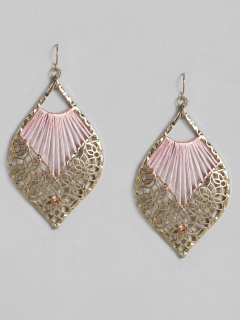 

Anouk Gold-Plated Pink Filigree Geometric Drop Earrings
