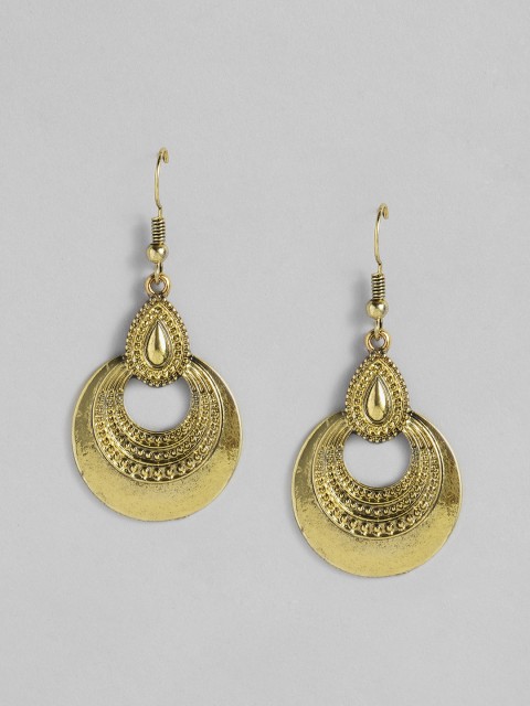 

Anouk Anti Gold-Toned Circular Drop Earrings