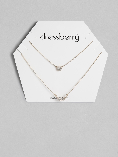 

DressBerry Set of 2 Gold-Plated Studded Chains