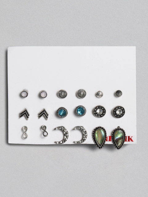 

Anouk Set of 9 Oxidized Silver-Plated Studs