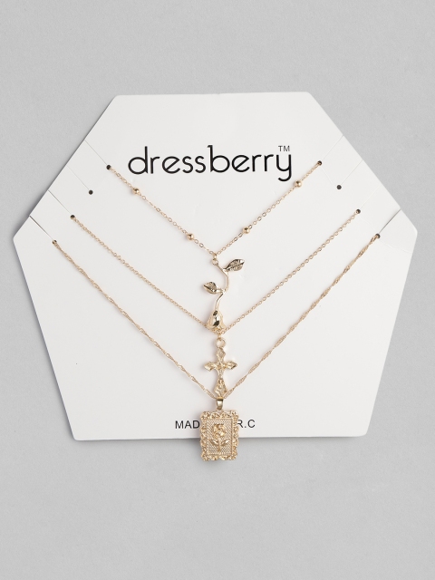 

DressBerry Gold-Plated Charm Layered Chain
