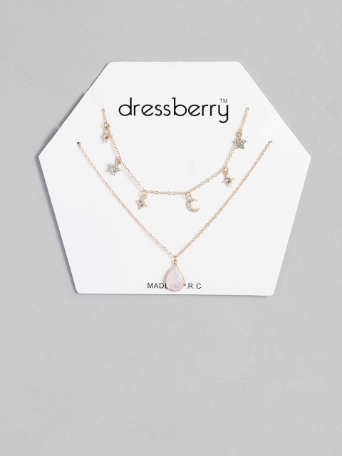 

DressBerry Gold-Plated Studded Layered Chain